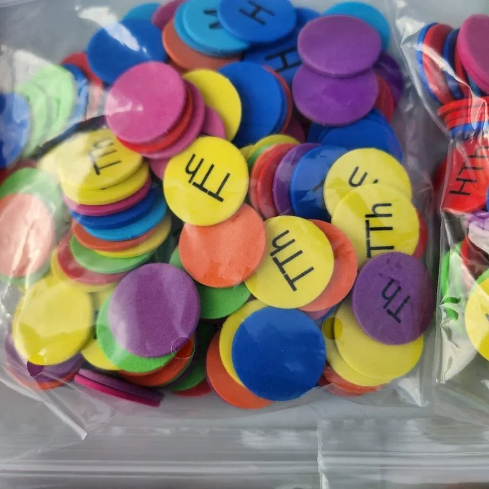 Lakeshore Foam Place Value Disks Discs Counters Classroom Set Educational Math M